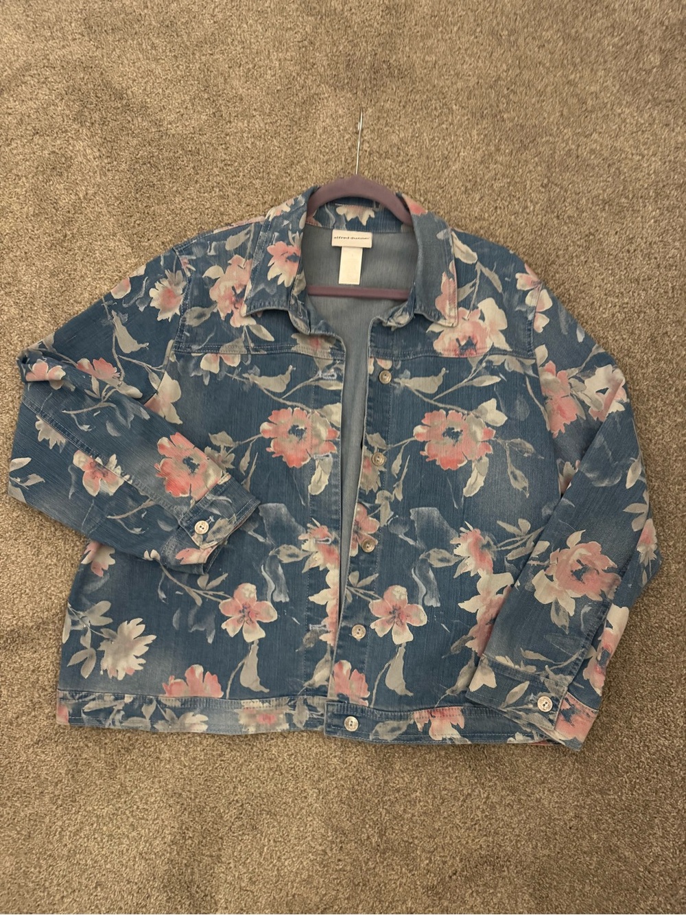 🌸Vintage Alfred Dunner 90’s Floral Denim Oversized Lightweight Jacket | L - Picture 7 of 12